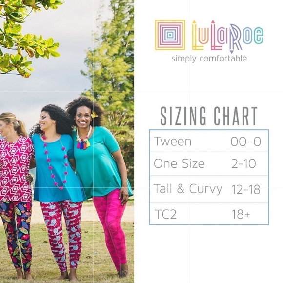 B2.12 NWT LULAROE TC Leggings ⢠Floral NWT - Picture 4 of 4